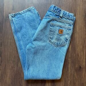 Carhartt B480 Traditional Fit Jeans 38x32 Light Wash Denim 2014